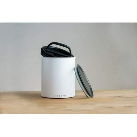 Planetary Design Airscape Kilo Coffee Storage Canister - Large Food Container Patented Airtight Lid 2-Way Valve Preserve Freshness Holds 2.2 lb Dry Beans (Matte White)