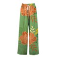 thumbnail image 4 of Endives Women's Linen Pant High Waisted Wide Leg Pant Flower Printed Baggy Loose Pants Spring Summer Trendy GN1, 4 of 6