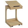 thumbnail image 4 of Coaster Ralston Table d'Appoint de Canapé en Forme de C à Dessus Relevable avec Roulettes en Chêne Clair, 4 of 15