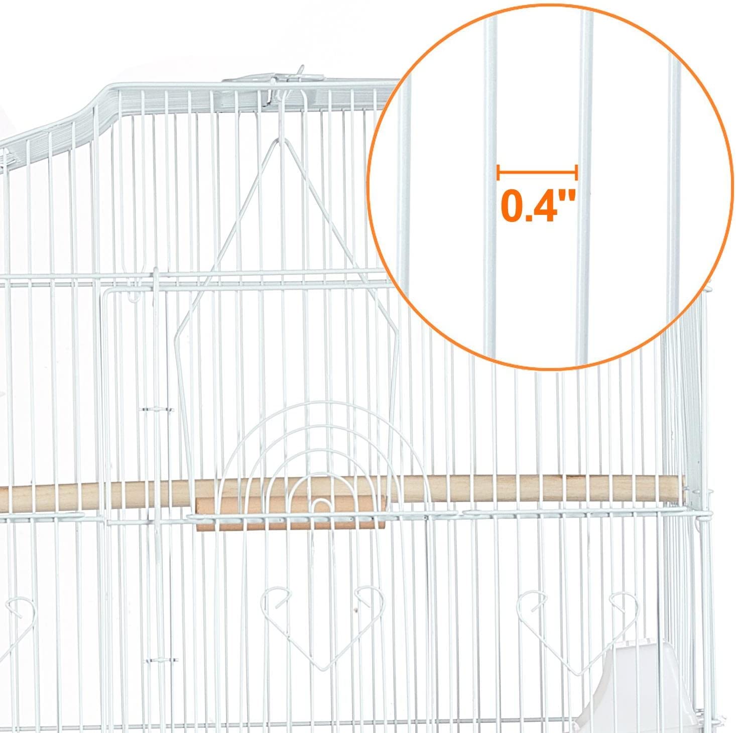 GMNIU Open Top Medium Parrot Flight Bird Cage for 2 Parakeets, White