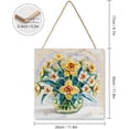 thumbnail image 2 of Zomyto 12x12 In Square Hanging Wood Sign Daffodil Wall Decor Daffodil Flower Decor, 2 of 8