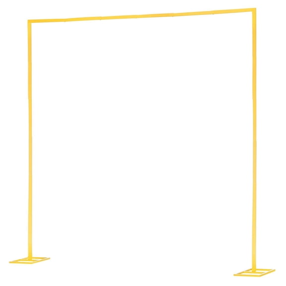 Square Gold Metal Backdrop Stand, 8x8 FT, Easy Assembly for Events