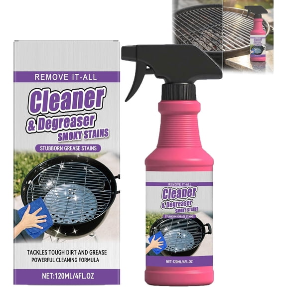 Fast-Acting Heavy-Duty Grill Degreaser Spray, BBQ Cleaner for Stainless Steel, Oven Racks & Griddles, Professional Strength(RL 1 PC)