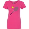 thumbnail image 3 of Inktastic Pink Tennis Racket and Ball Women's T-Shirt, 3 of 5