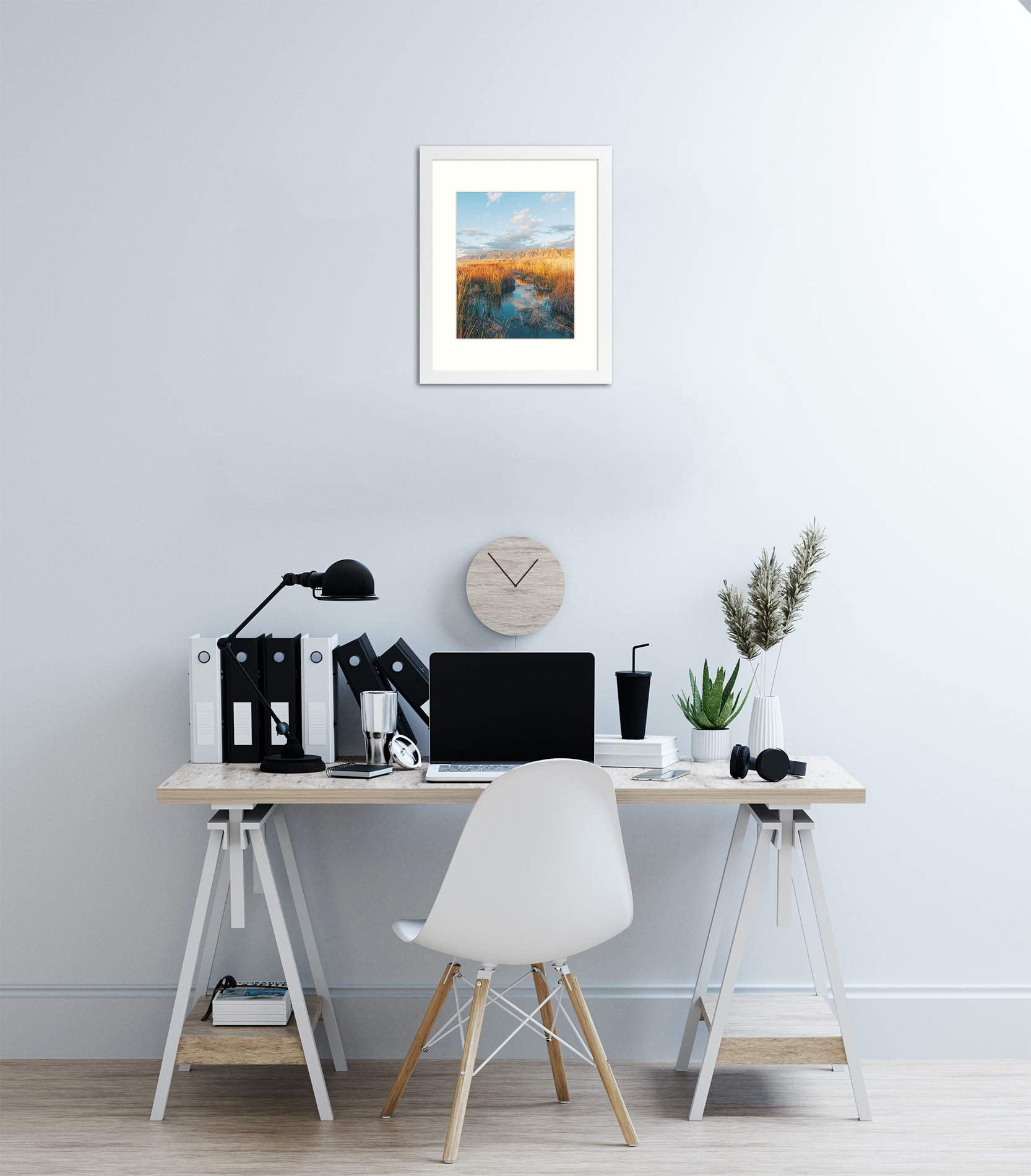 Golden State Art 11x14 White Gallery Wall Picture Frames Matted to 8x10, Set of 4