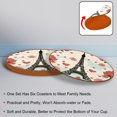 thumbnail image 4 of Valentine's Day 6PCS Round Microfiber Leather Coasters, 11x11 cm/4.3x4.3 in, Stylish Drink Mats for Home and Office, Absorbent and Beverage Coasters, 4 of 6