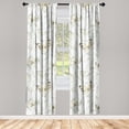 thumbnail image 3 of Ambesonne Spring Curtains, Butterfly Watercolor Garden, Pair of 28"x95", Pale Sage Green White, 3 of 5