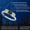 thumbnail image 2 of Gem Stone King 10K Two Tone Gold Green Mystic Topaz and Sky Blue Topaz Engagement Ring for Women | 1.95 Cttw | Round 5MM | Gemstone November Birthstone | Size 7, 2 of 6