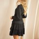 thumbnail image 4 of Vestido de manga larga para dama Vestidos cortos de verano con cuello en V sólido Ropa casual suelta para el día a día FLhrweasw Nuevo, 4 of 8