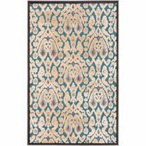 SAFAVIEH Paradise Justice Geometric Tessellation Area Rug, Anthracite/Petrol, 2'7" x 4'