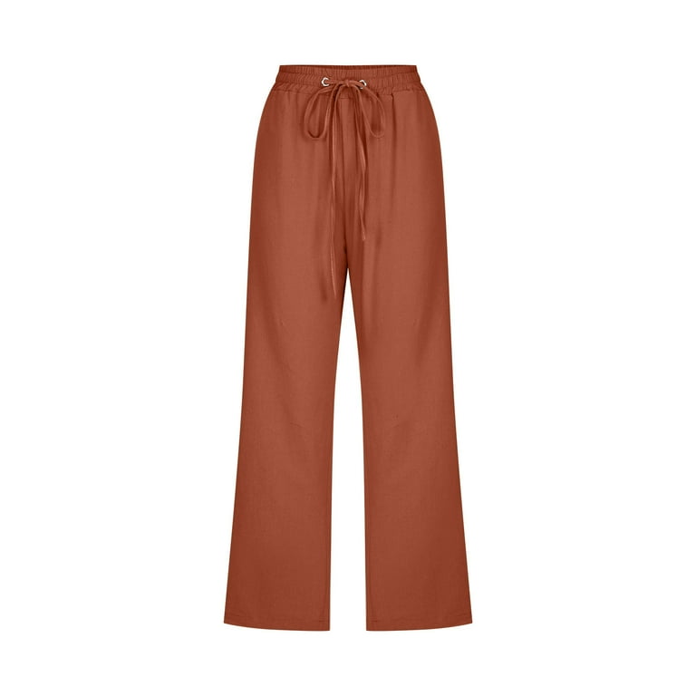 Sookity Lillusory Linen Pants Women's Cotton Linen Pants Solid Elastic Waist Capris Casual Plus Size Sweatpants Vacation Wide Leg Trousers Sookity Lillusory Linen Pants Women's Cotton Linen Pants Solid Elastic Waist Capris Casual Plus Size Sweatpants Vacation Wide Leg Trousers