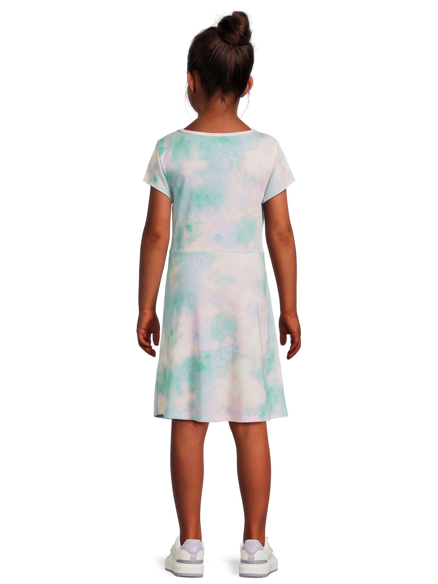 Wonder Nation Girls Short Sleeve Play Dress, Size 4-18 & Plus