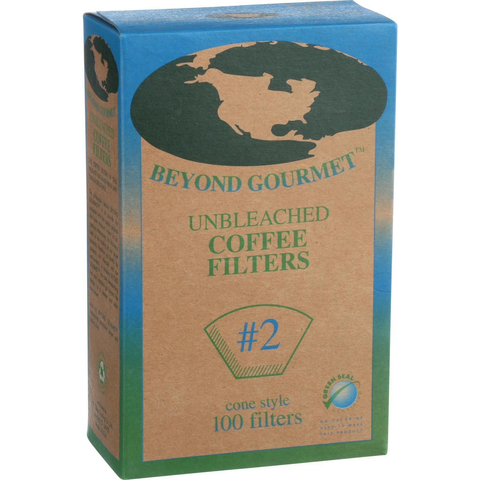 Beyond Gourmet Coffee Filters Cone Unbleached Number 2 100 Count by Beyond Gourmet