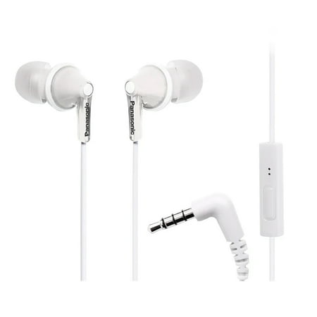 Panasonic ErgoFit Earbud Headphones with Microphone and Neodymium Drivers, RP-TCM125 (White), RP-TCM125-W
