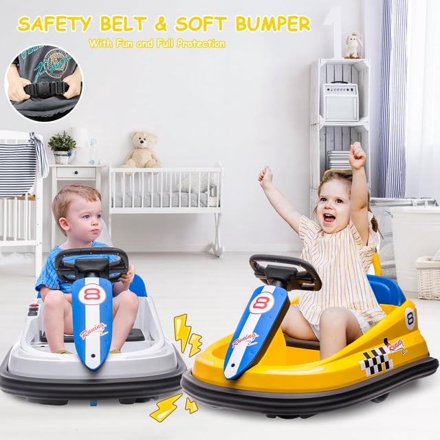 EDTara Bumper Car for Toddler, 6v Electric Ride On Toy for Ages 3-6, Features 360 Degree Rotation, 2 Speeds, Lights, Music, and Horn for Safe, Interactive Fun