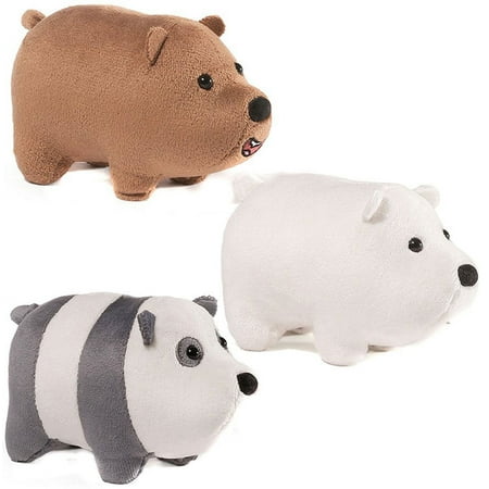 We Bare Bears Panda, Ice Bear & Grizz Set of 3 MINI Plush