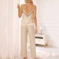 thumbnail image 6 of Annhoo Womens Pajama Sets 2 Piece Satin Outfits Casual Sleeveless Spaghetti Strap Nightwear and Pants Loungewear, 6 of 8