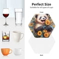 thumbnail image 6 of Pofeuu Elegant Cute Panda Sunflower Print Coasters for Drinks, 4Pack PU Leather Coasters, Bar Drink Coasters for Tabletop Protection, Furniture from Damage-Hexagon, 6 of 6