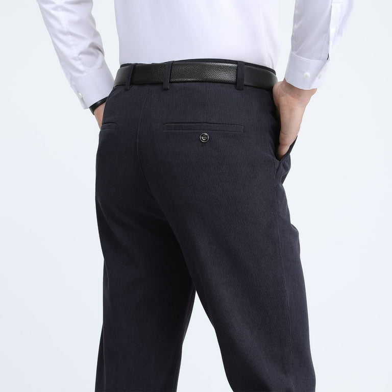 Royisotas Formal Dress Pants for Men Business Button Big and Tall Casual  Mens Pants Winter