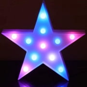 Pooqla Colorful LED Marquee Lights with Remote – Light Up Marquee Signs– Party Bar Star Lights Decorations for Home Bedroom - Multicoloured Star