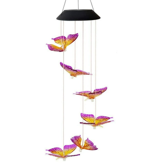 Leutsin Colorful Color Changing Outdoor Waterproof Solar Wind Chime Lamp