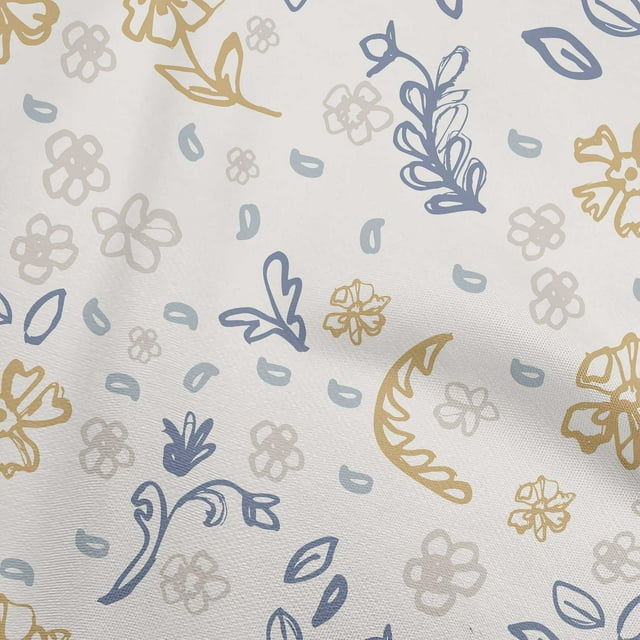 oneOone Cotton Cambric Light Brown Fabric Florals Craft Projects Decor Fabric Printed By The Yard 42 Inch Wide