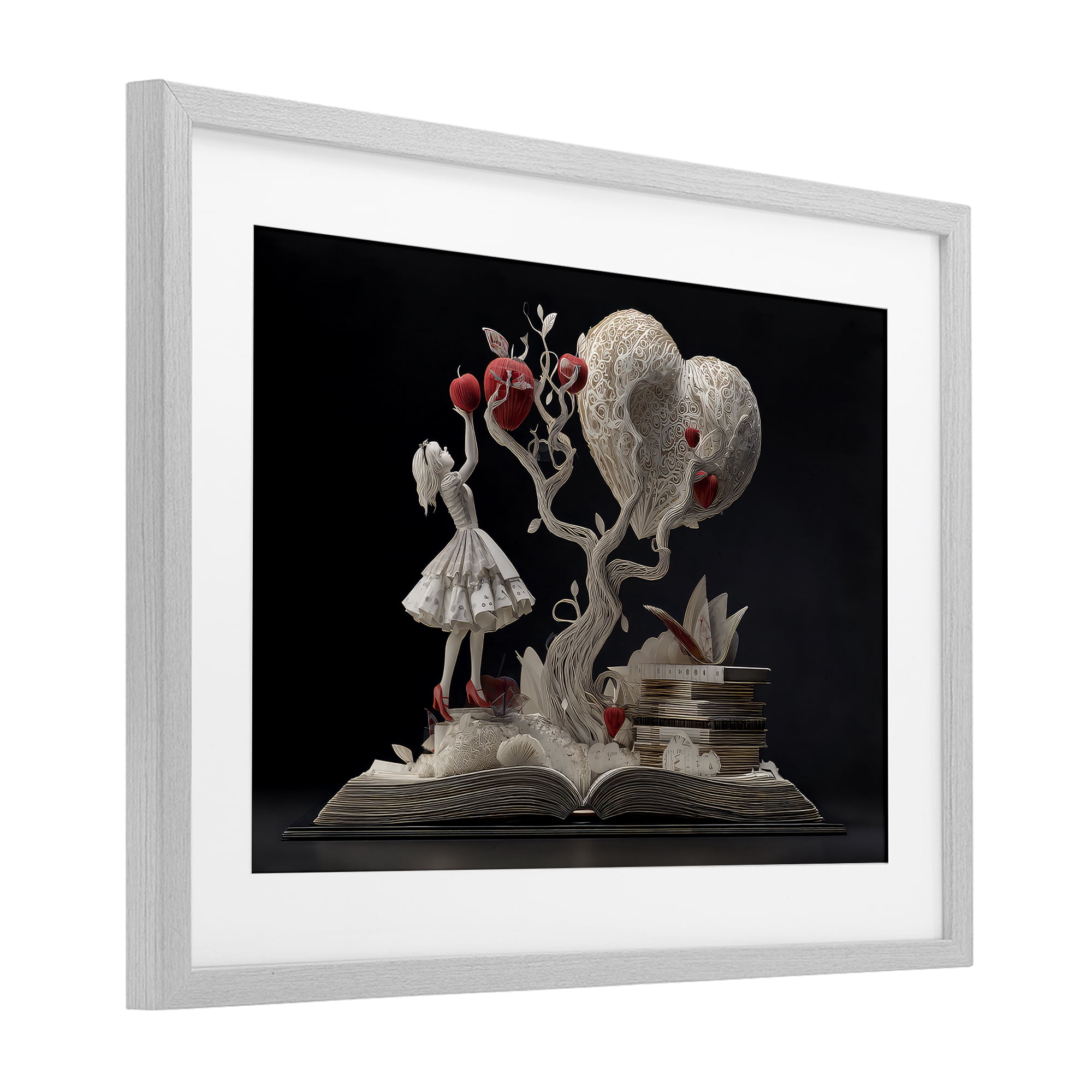 Stupell Industries Paper Sculpture Style Fairytale Gray Framed Print Under Glass, design by The Wands Want