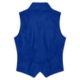 thumbnail image 6 of justHIGH Women's Faux Suede Vest Cowgirl Western Vest Leather V Neck Slim Fit Fashion Casual Waistcoat Top Blue,M, 6 of 7