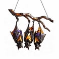 thumbnail image 3 of Bats Halloween Decorations Stained Glass Suncatcher Three Bats Hanging Window Ornament Gothic Art for Home Party Spooky Room by PALIFEUR, 3 of 8