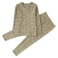 thumbnail image 1 of MIASHUI Ensemble de Pyjama pour Filles Ensemble de Détente à Manches Longues Pyjama à Imprimé Floral, Vert Pâle, 11-14 Ans, 1 of 8