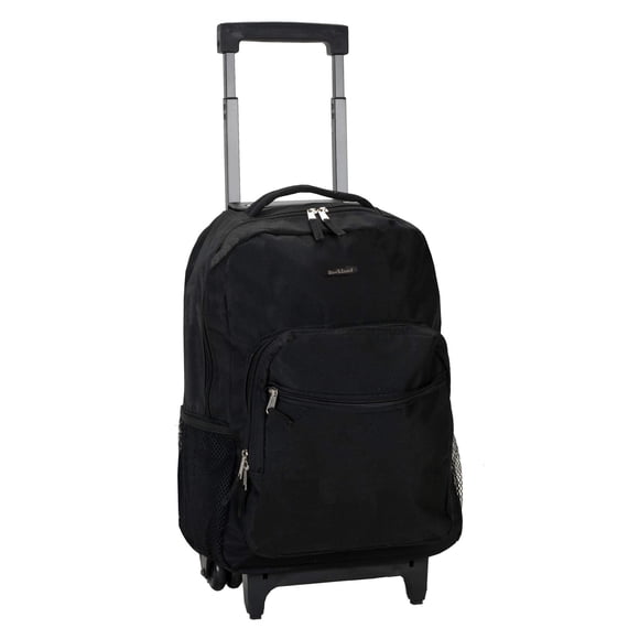 Mochila rodante Rockland de doble asa negra de 43 cm
