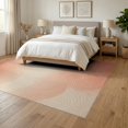 thumbnail image 3 of ODIKA 6'x9' Washable Area Rug Easy Care, Non-Shedding, Peach Coral Blush Undulating Bands Smooth Gradient Tonal Transitions for Queen Size Bedroom Under Bed Master Suite, 3 of 7
