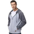 thumbnail image 3 of QPNGRP Men's Full-Zip Hoodie Lightweight Hoodie Sweatshirt Jacket Solid Hooded with Kanga Pocket, 3 of 6