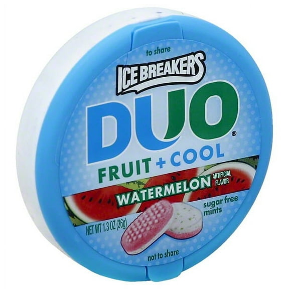 Ice Breakers Duo Fruit   Cool Watermelon Sugar Free Mints, 1.3 oz