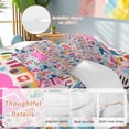 thumbnail image 2 of Cute Graffiti Bedding Duvet Cover Set Twin Size 4 Pieces LOVE Car House Abstract Modern Bedding Set with Zipper Closure, 1 Comforter Cover 68x86 Inches 1 Flat Sheet & 2 Pillow Cases, 2 of 7