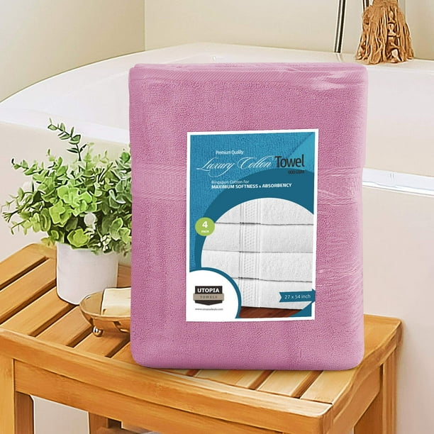 Utopia Towels 4 Pack Premium Bath Towels Set, (27 x 54 Inches) 100% Ring  Spun