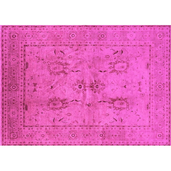 Ahgly Company Indoor Rectangle Oriental Pink Industrial Area Rugs, 2' x 4'