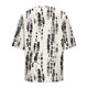 thumbnail image 4 of Xuyuer Linen-Look Printed V-Neck 3/4 Sleeve Shirt - Women's Roll-Tab Sleeve Blouse for Coastal Weekend Getaways, Art Gallery Openings, and Effortlessly Tailored Bohemian Chic Top, 4 of 5