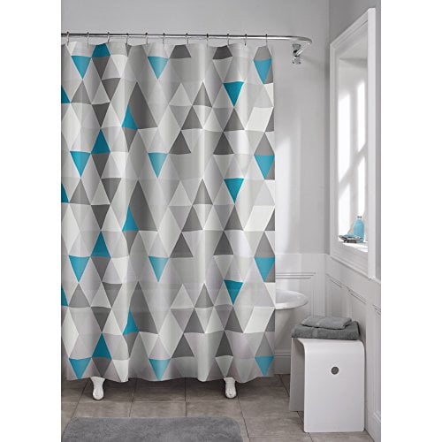 Maytex Vertex PEVA Shower Curtain, Blue/Grey