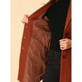 thumbnail image 6 of INSPIRE CHIC Women's Coat Solid Color Notched Lapel Single Breasted Winter Peacoat Brick Red L, 6 of 7