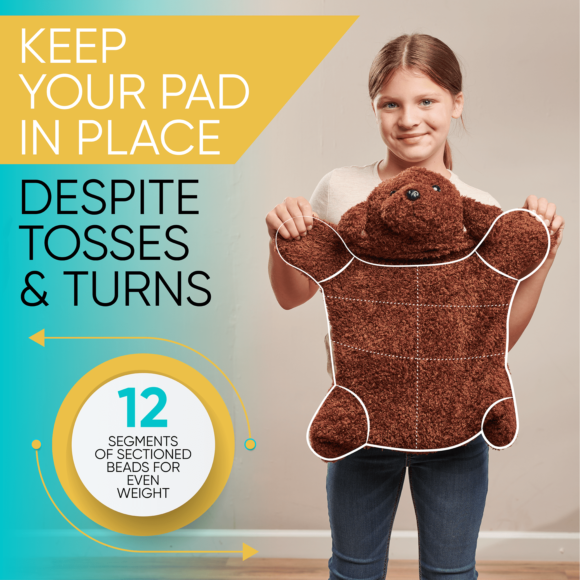 Friendly Cuddle Weighted Lap Pad 5 lbs Sensory Weighted Stuffed Animal Cuddle Microwaveable Pillow Blanket for Kids