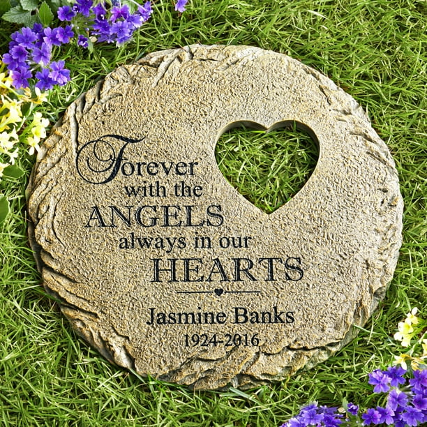 Personalized In Our Hearts Memorial Stone Com Hearts Memorial Stone, Personalized Memorial Garden Statues