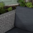 thumbnail image 6 of Eden Outdoor 4-Piece Dark Grey Wicker Patio Conversation Sets with Aluminum C-Shaped Tables, 6 of 9