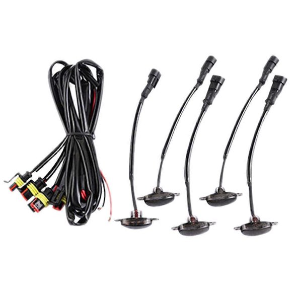5 luces delanteras para coche, compatibles con Durango 2011-2021, parrilla, LED amarillo, lente negra.