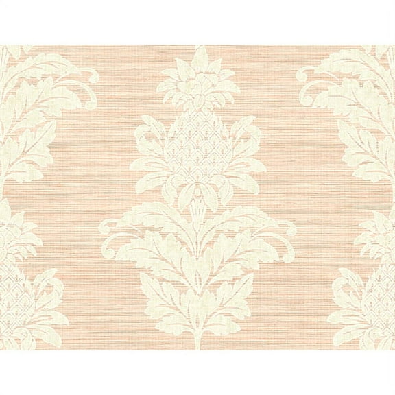 Kenneth James Pineapple Grove Pink Damask Wallpaper