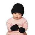 thumbnail image 4 of lnmuld Kids Winter Hat Solid Color Soft Lined Winter Hat and Mittens Set for Toddler Boys Girls Youth Cold Weather Size:2-8 Years, 4 of 4