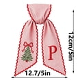thumbnail image 7 of Christmas Wreath Sash, Winter Xmas Tree Letter Embroidery Pink Striped Fabric Satin Ribbon for Front Door Holiday Decoration, 7 of 7