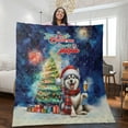 thumbnail image 2 of Merry Christmas and Happy New Year Santa Siberian Husky Holiday Xmas Winter 2025 Quilt Blanket Husky Dog Lover Gifts Cozy Comforter Throw Blanket - 00024, 2 of 5