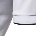 thumbnail image 5 of MIUOWANP Men's Short Sleeve Shirt Dressy Simplicity Color Blocking Business Casual Lapel Button T-Shirt Size L(8)White, 5 of 7
