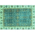 thumbnail image 1 of Ahgly Company Indoor Rectangle Abstract Turquoise Blue Modern Area Rugs, 6' x 9', 1 of 4